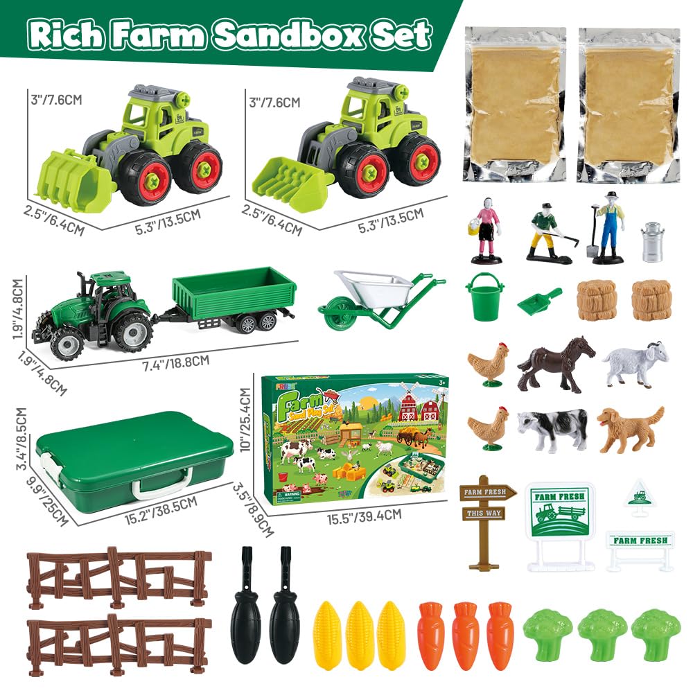FRUSE Play Sand Farm Toys farm animals for storytelling scenes.