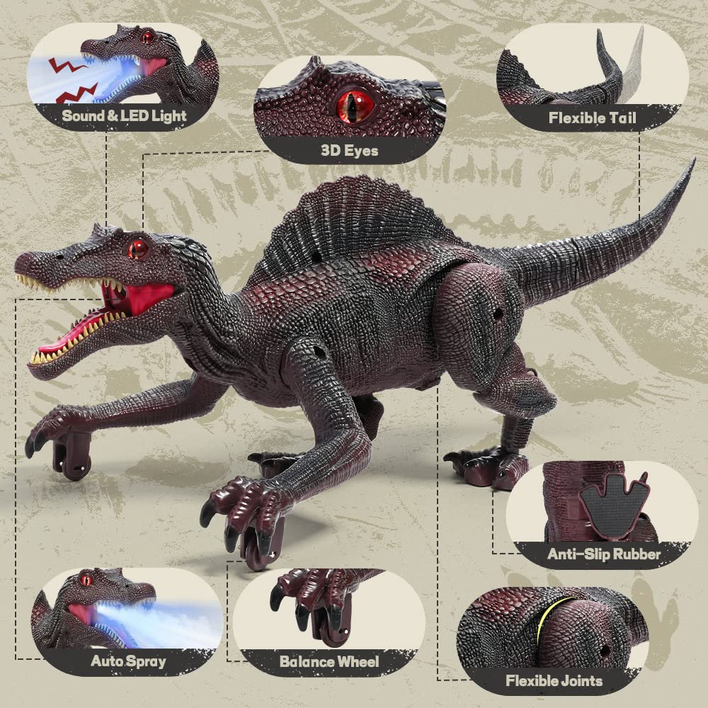 FRUSE light-tracking remote guides dinosaur with glow for interactive play
