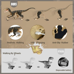 FRUSE Velociraptor RC toy with LED lights for night play