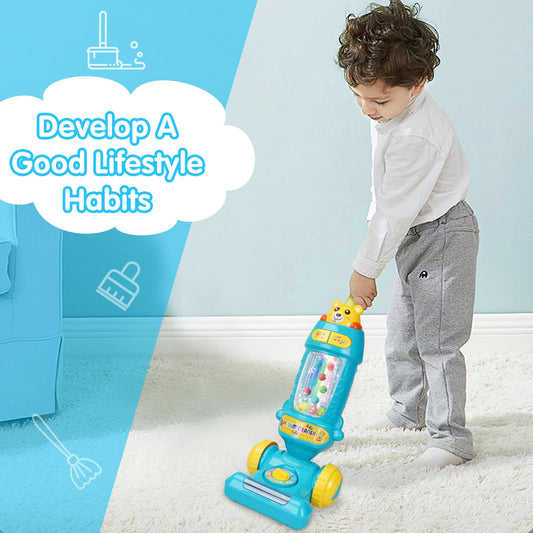 FS Kids Vacuum Toy ball-popping action enhances tactile play during cleanup fun.