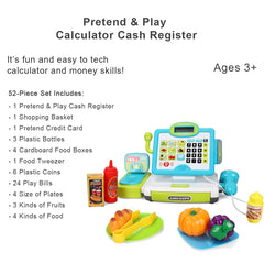 FS Pretend Play Cash Register basket highlighting a reusable shopping basket for store setups.
