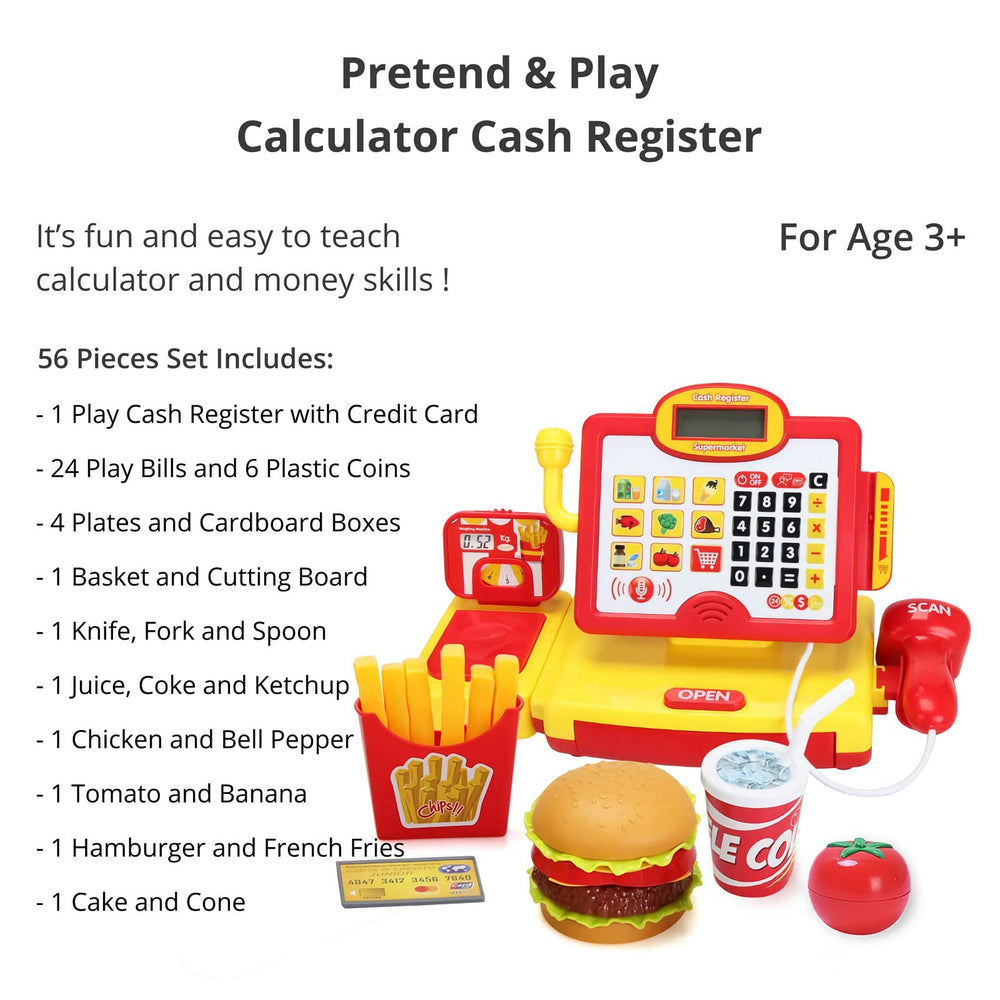 Child-friendly design and safe materials make FS cash register a trusted pretend toy.