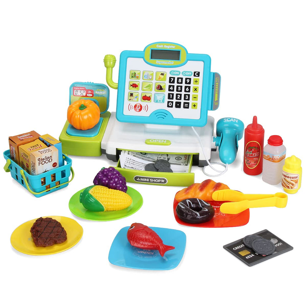 FS Pretend Play Cash Register drawer with sturdy, kid-friendly design for quick pretend checkout.