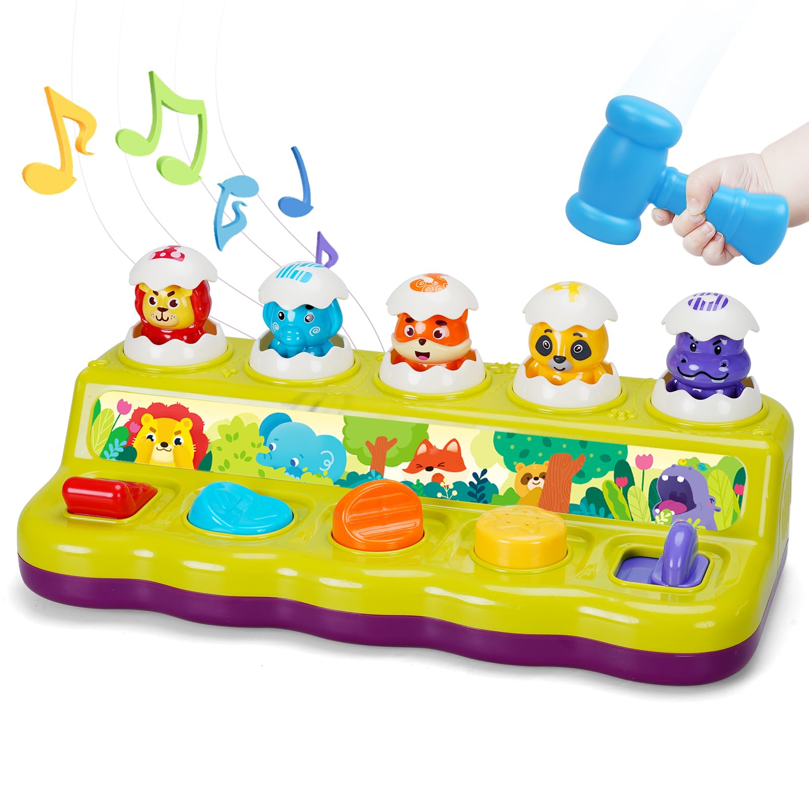 FS Toddler Pop Up Toy front view with bright colors for early learning