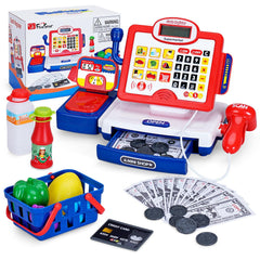 FS Toy Cash Register with Scanner image showing interactive checkout play