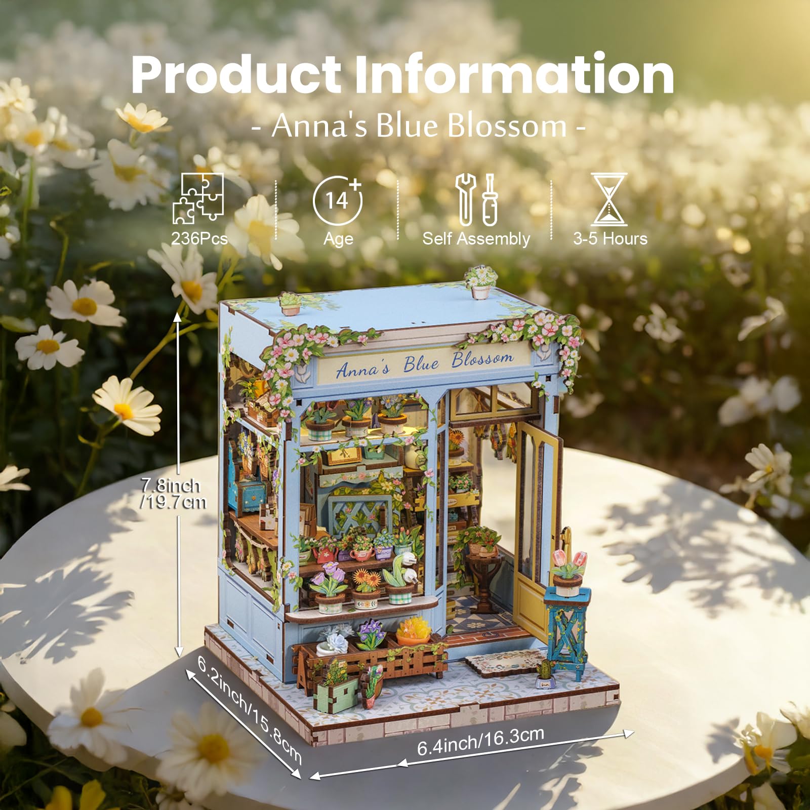 Fsolis Book Nook Kit assembly progress shows step-by-step building for beginners