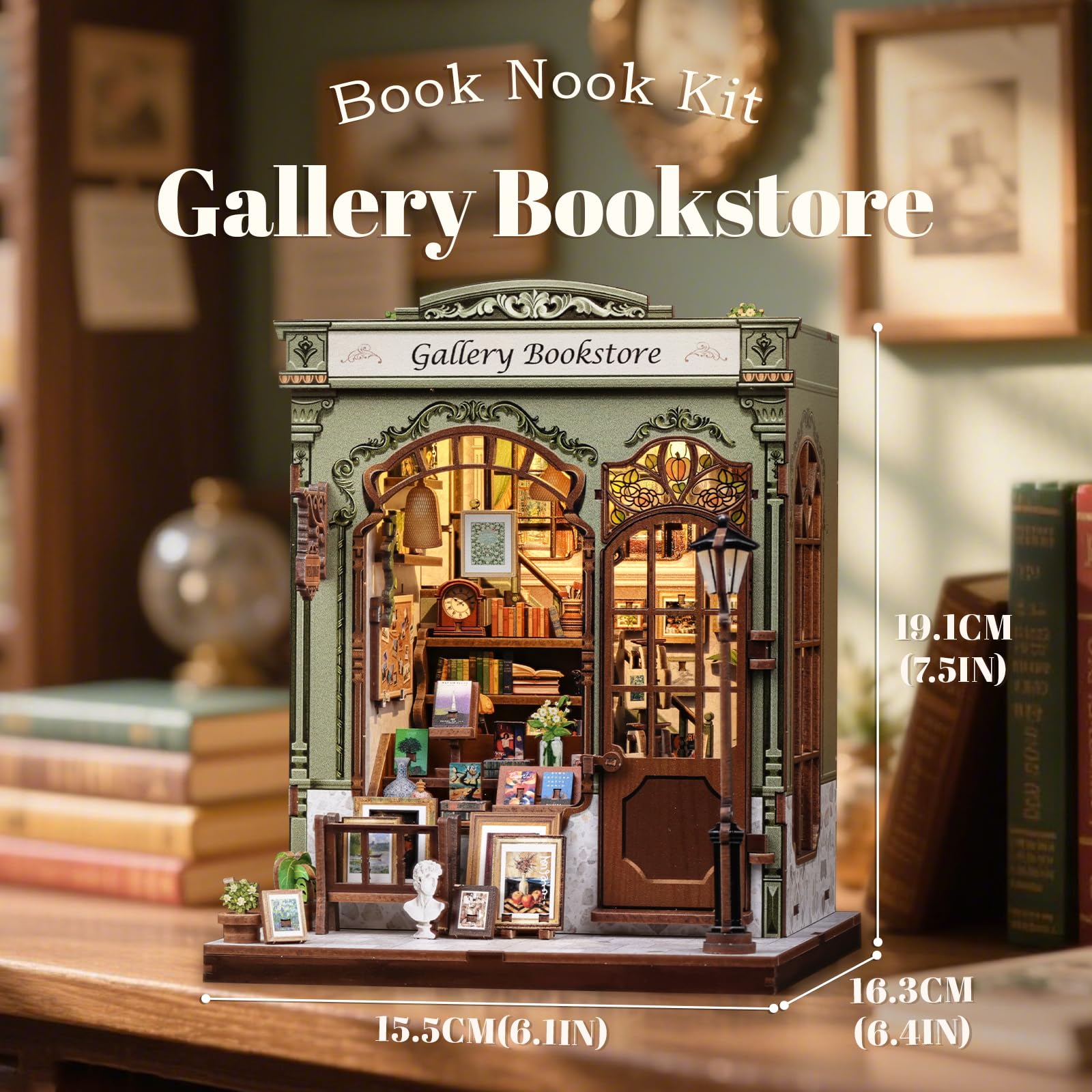 Fsolis Book Nook Kit contents and spare pieces for easy crafting