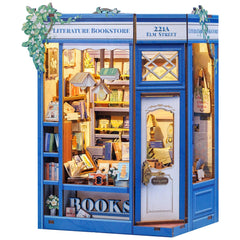 Fsolis Book Nook Kit diorama scene, cozy bookstore vibe on display