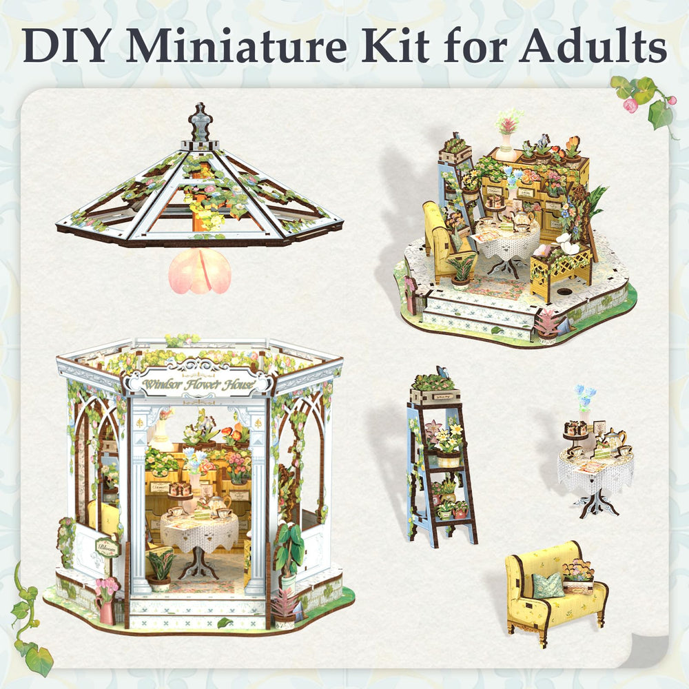 Fsolis Book Nook Kit LED lighting, adds gentle ambience to the miniature shop.