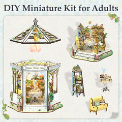Fsolis Book Nook Kit LED lighting, adds gentle ambience to the miniature shop.