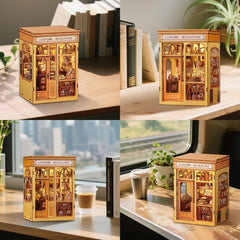 Fsolis Book Nook Kit—compact diorama fits between shelves.