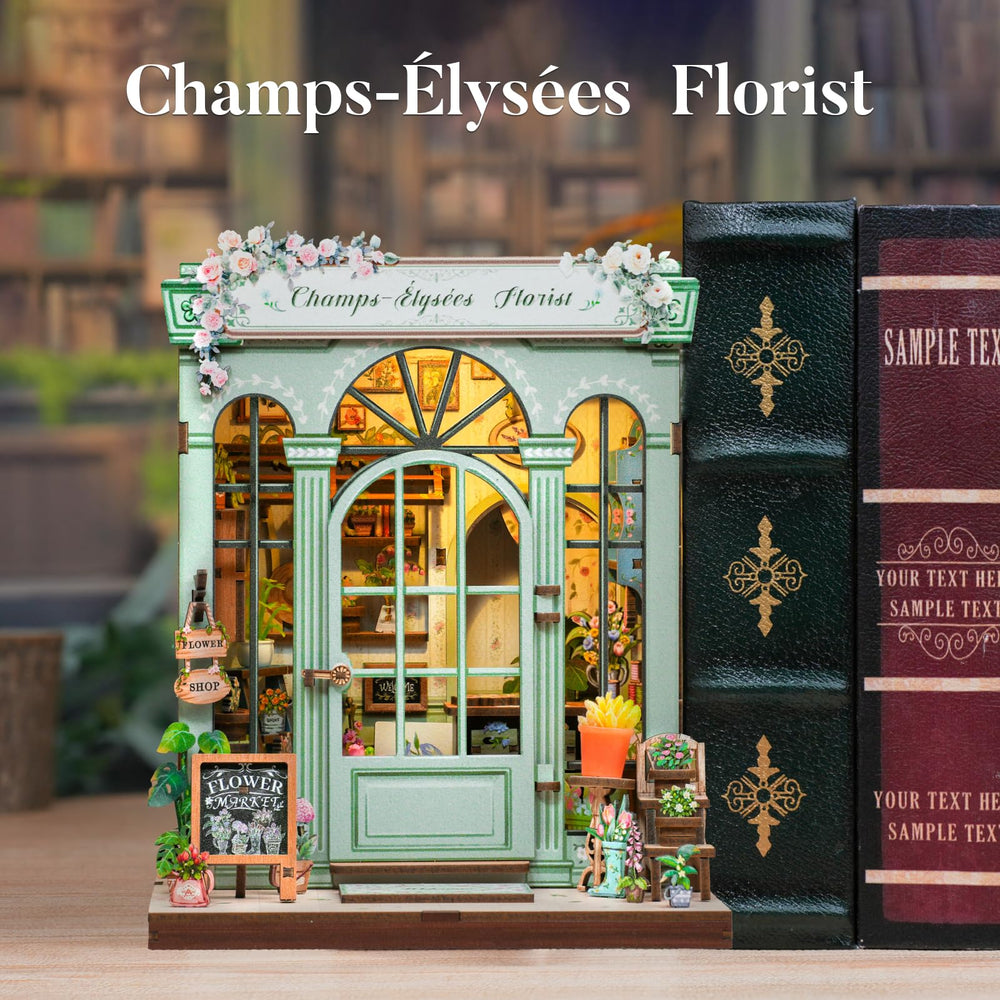 Fsolis Book Nook Kit Miniature Library Scene creates a cozy reading corner.