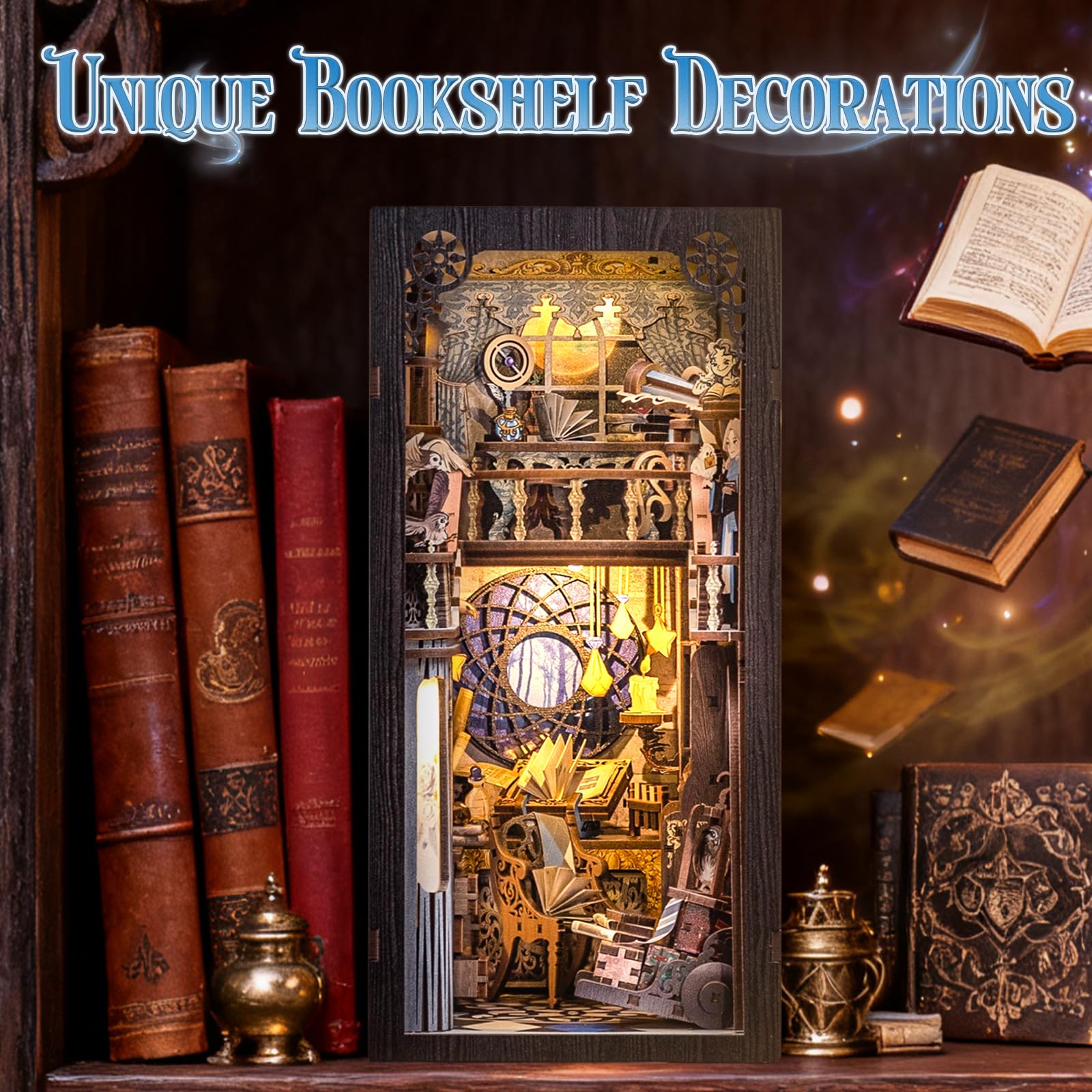 Fsolis Book Nook Kit shelf-decor display idea enhances aesthetics