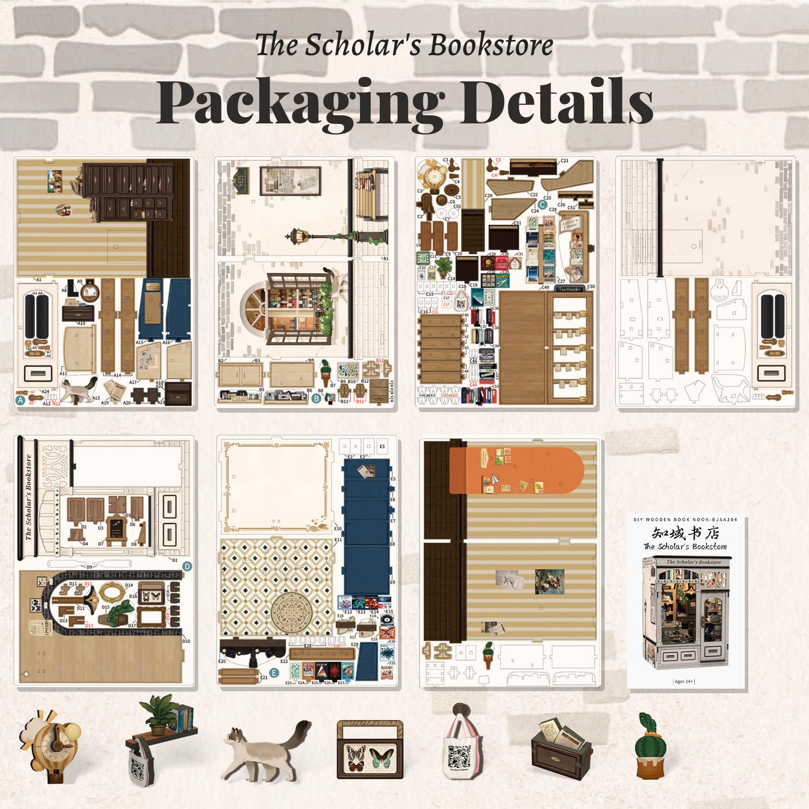 Fsolis Book Nook Kit shelf decor boosts room charm