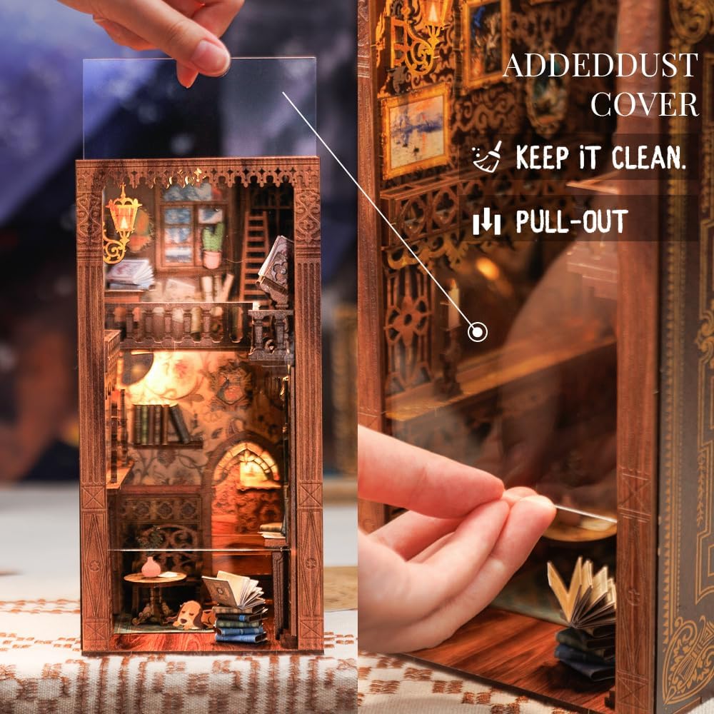 Fsolis Book Nook Kit decorative bookshelf insert adds unique charm