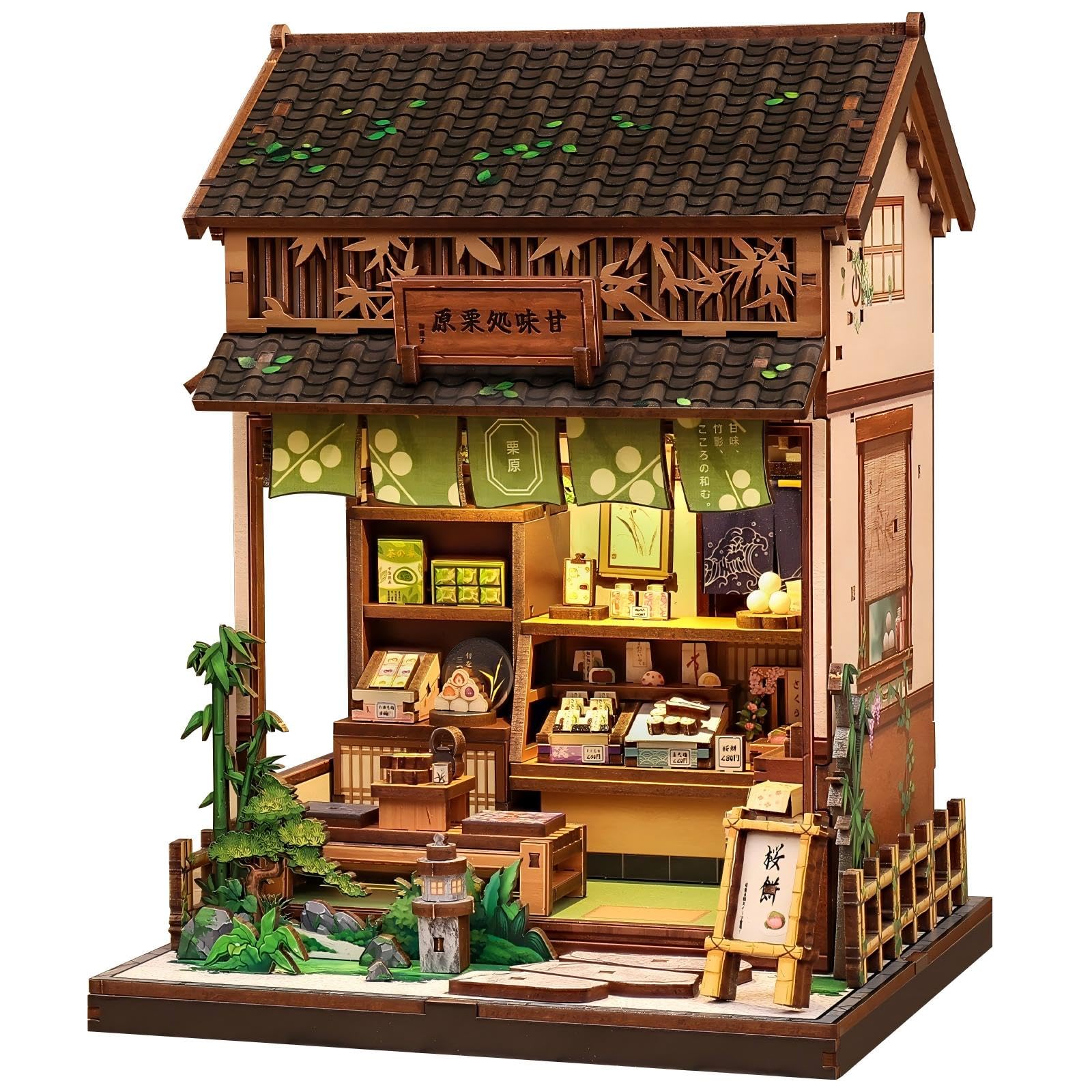 Fsolis Book Nook Kit on a bookshelf creates a cozy reading nook