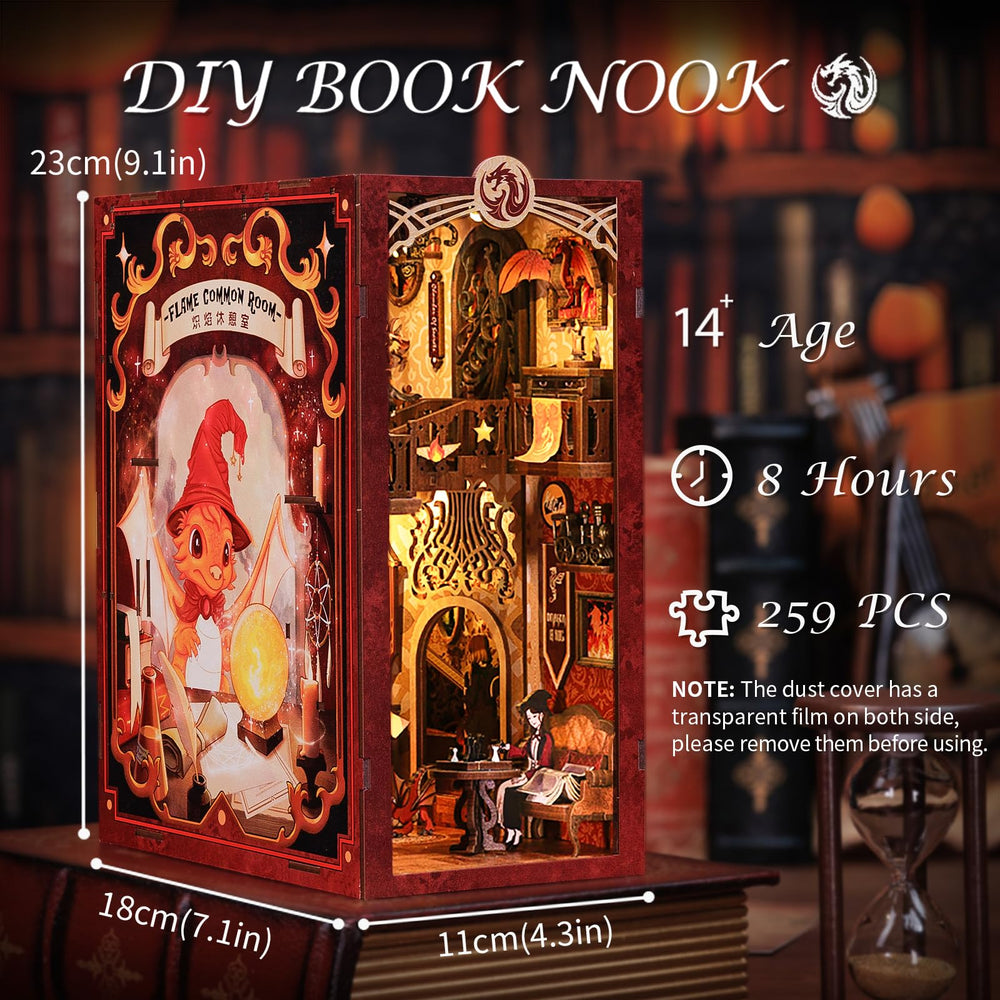 Fsolis Book Nook Kit step-by-step instructions guide careful assembly