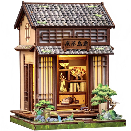 Fsolis Book Nook Kit Tea Room display for a cozy bookshelf.