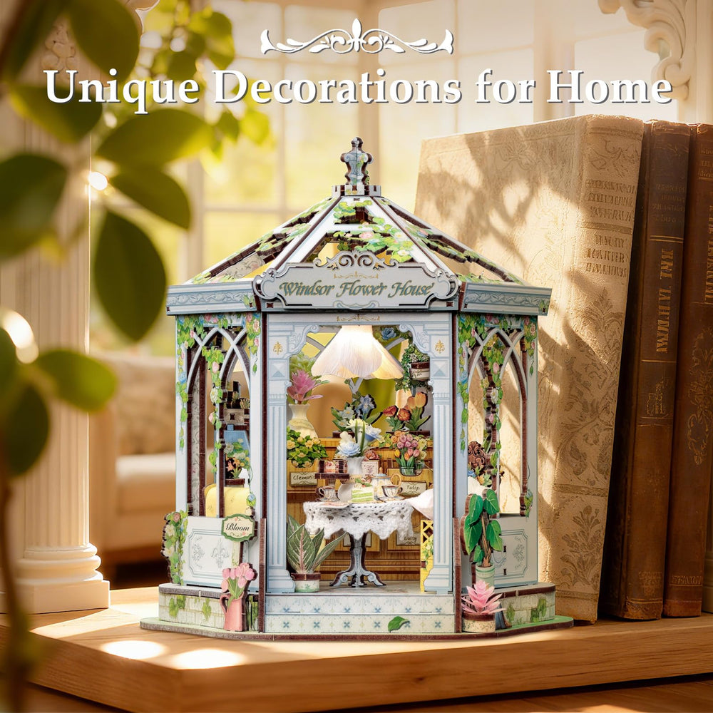 Fsolis Book Nook Kit wooden pieces, laser-cut precision for a near-ready assembly experience.
