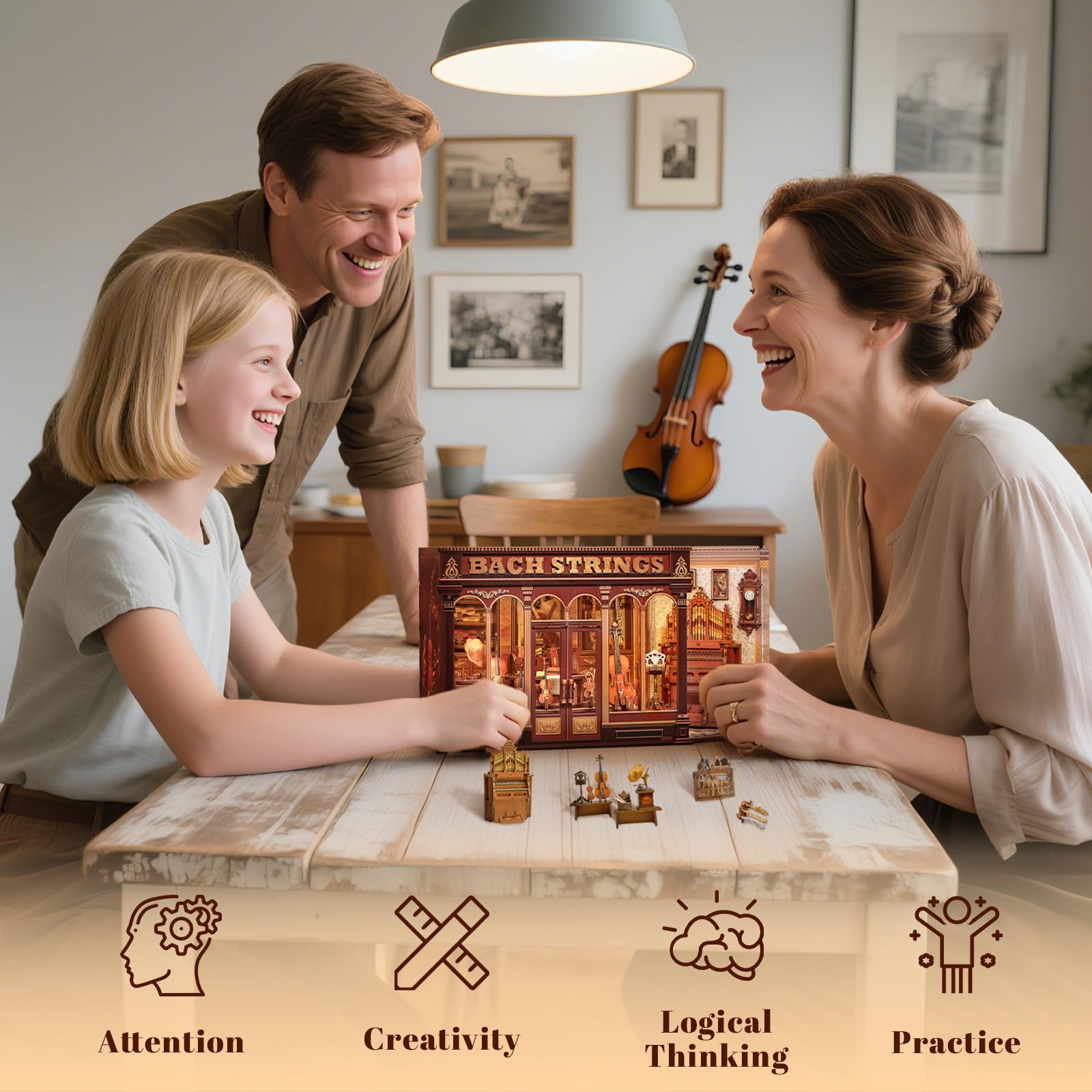 Fsolis Book Nook Kit wooden pieces ready for hands-on building and crafting