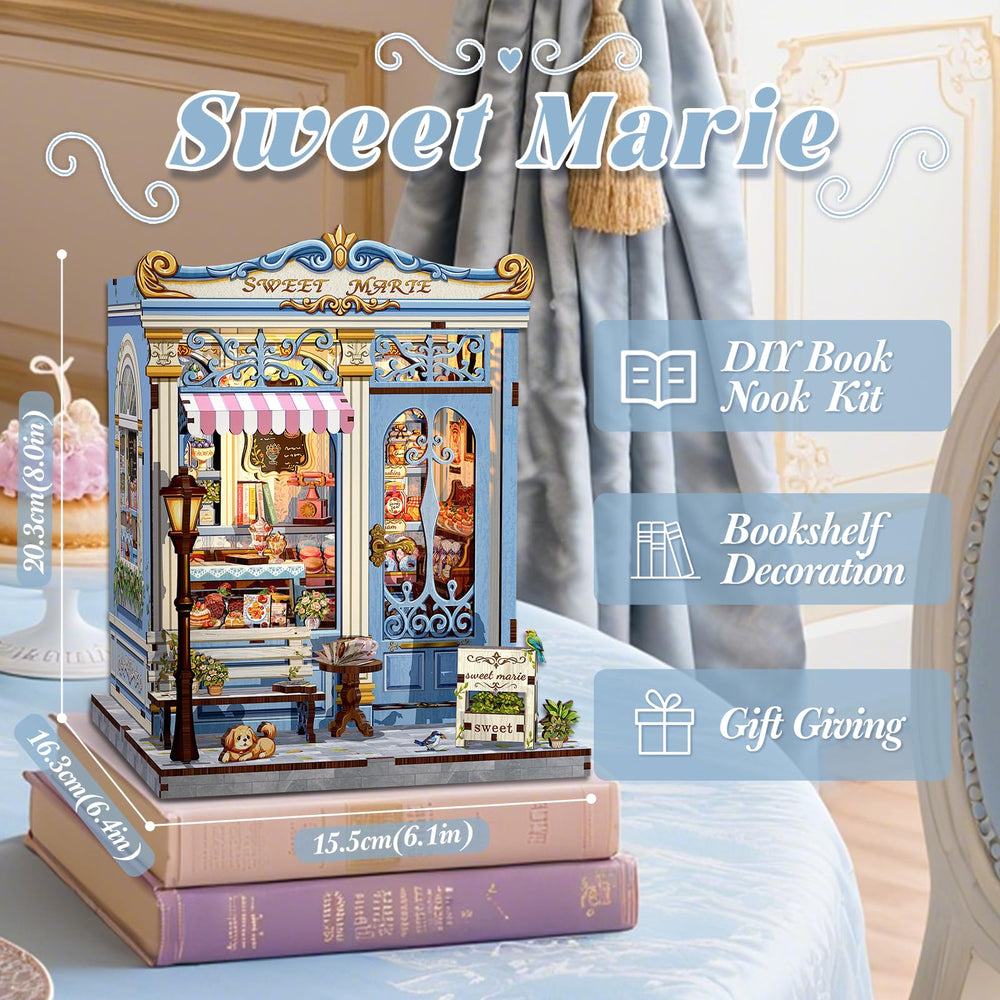 Fsolis Sweet Marie miniature shelf display enhances any bookshelf.