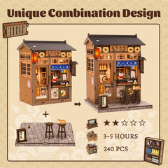 Fsolis Miniature ramen shop display to enhance shelf decor.