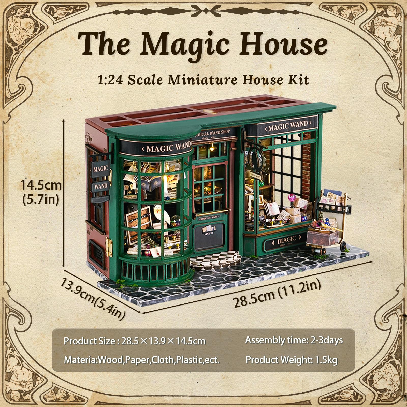 Fsolis tiny house shelf scene ready to display on a desk.
