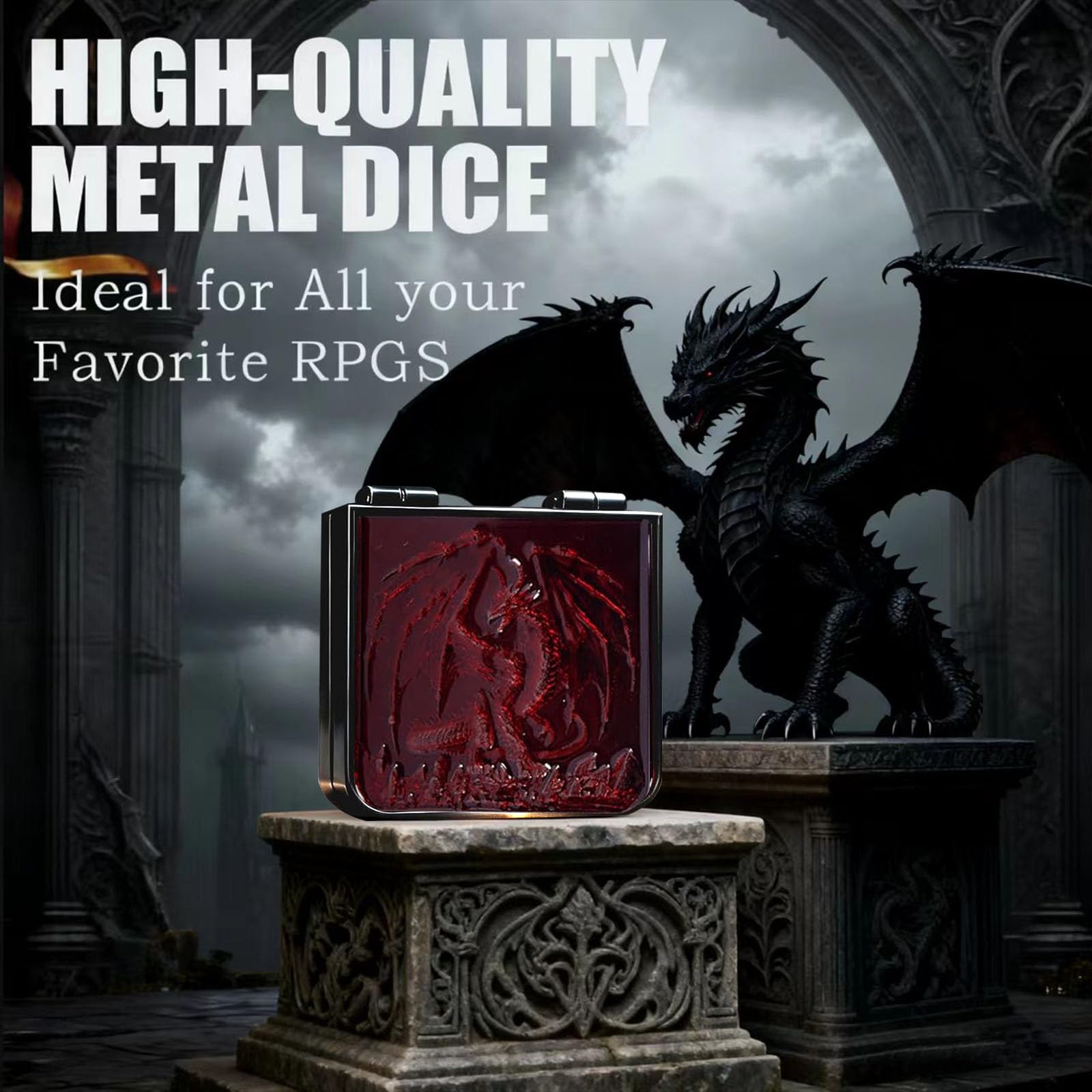 FSOUEHY dragon-carved metal dice readouts are easy to read at a glance.