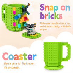 Close-up of FUBARBAR brick mug showing bricks and green finish