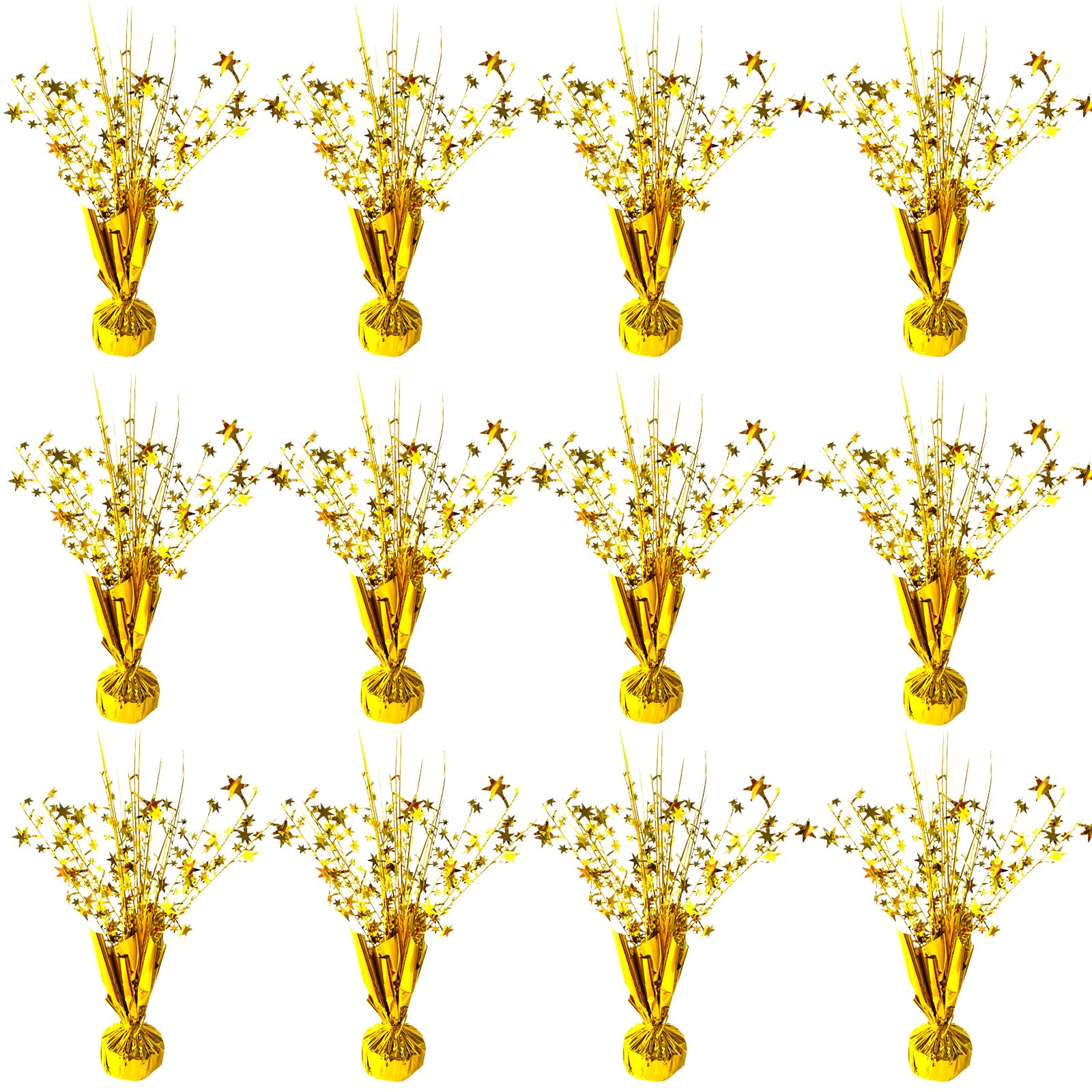 FUBININA 12-pack gold star centerpieces for festive table decor