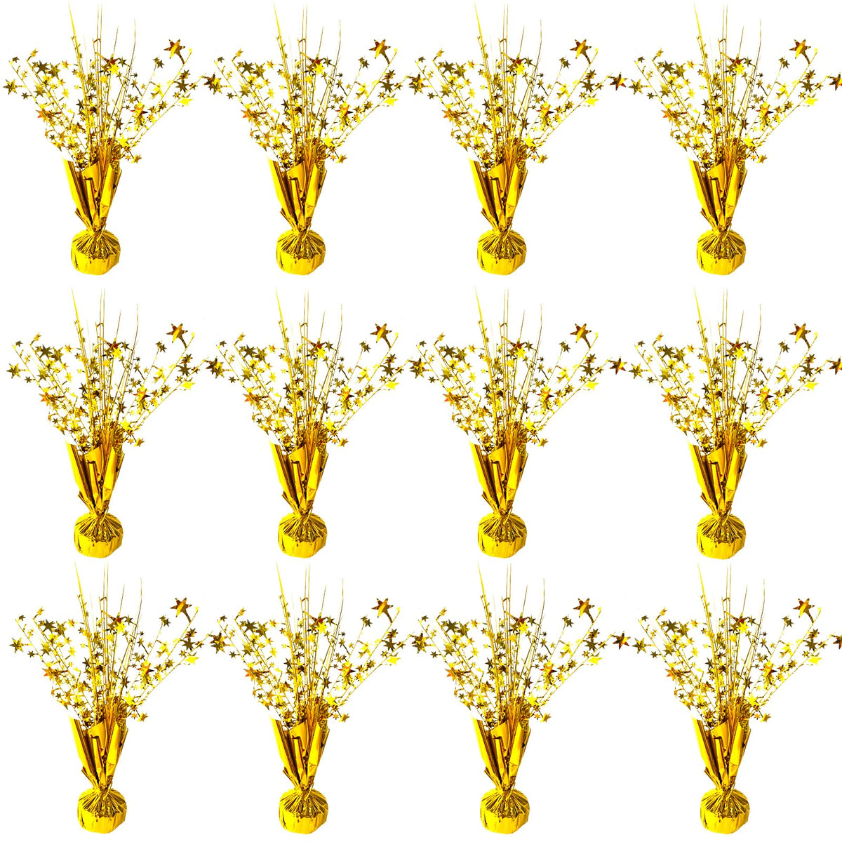 FUBININA 12-pack gold star centerpieces for festive table decor