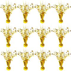 FUBININA 12-pack gold star centerpieces for festive table decor