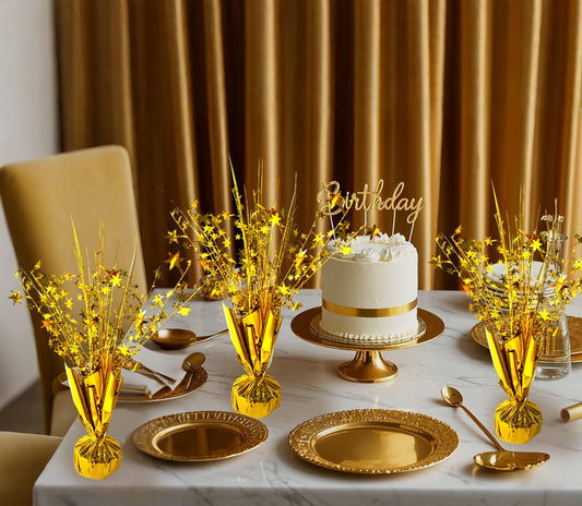 FUBININA metallic foil spray centerpieces with star accents