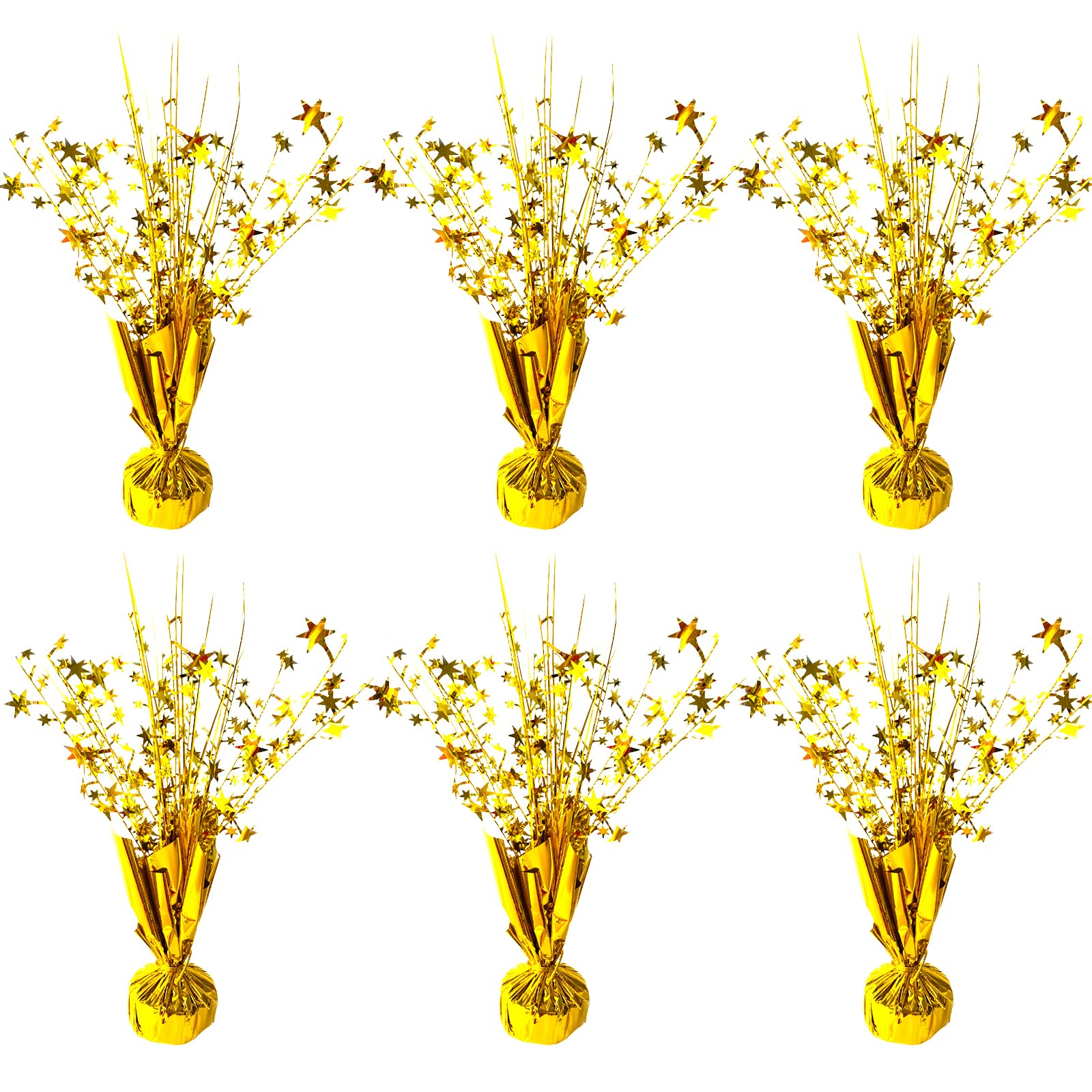 FUBININA star centerpiece foil spray gold, six-pack, ideal for festive table decor.
