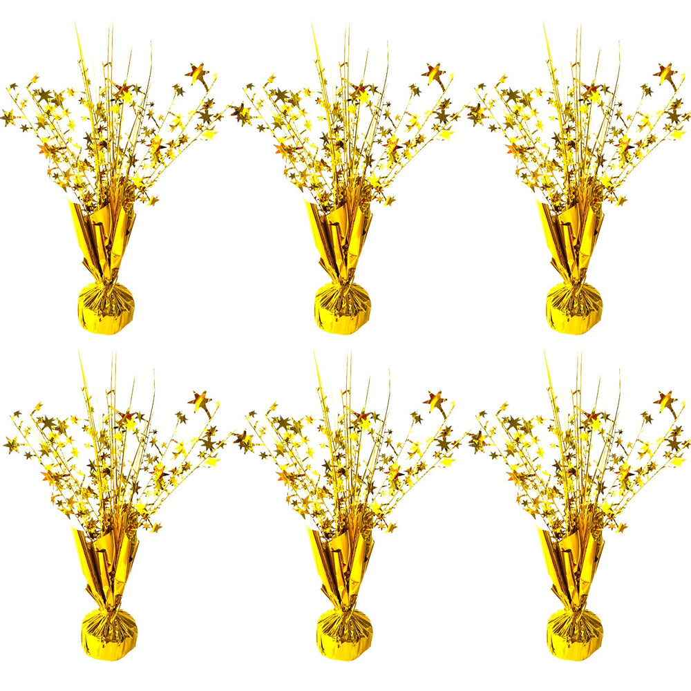 FUBININA star centerpiece foil spray gold, six-pack, ideal for festive table decor.