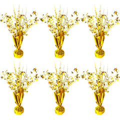 FUBININA star centerpiece foil spray gold, six-pack, ideal for festive table decor.