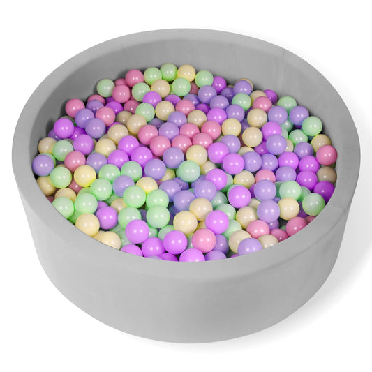 FUBOTRAD baby ball pit round foam 35.4in diameter for soft indoor play.