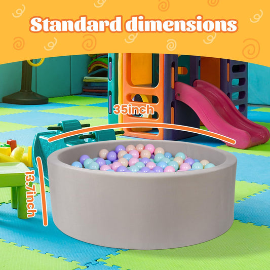 FUBOTRAD ball pit soft-sponge material provides gentle landings for kids.