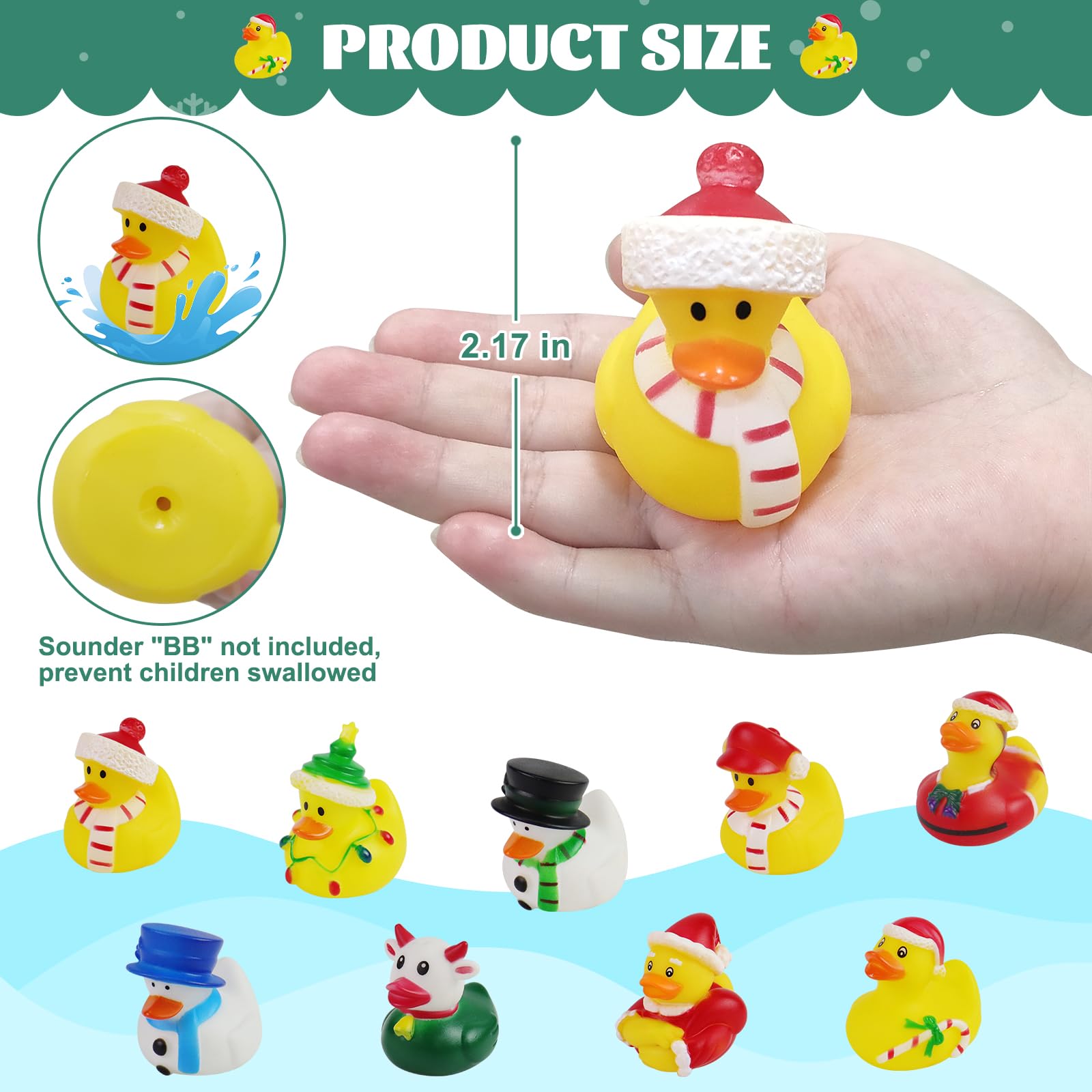 Fudragtn Christmas rubber duck Christmas tree, perfect for seasonal bath play and décor.