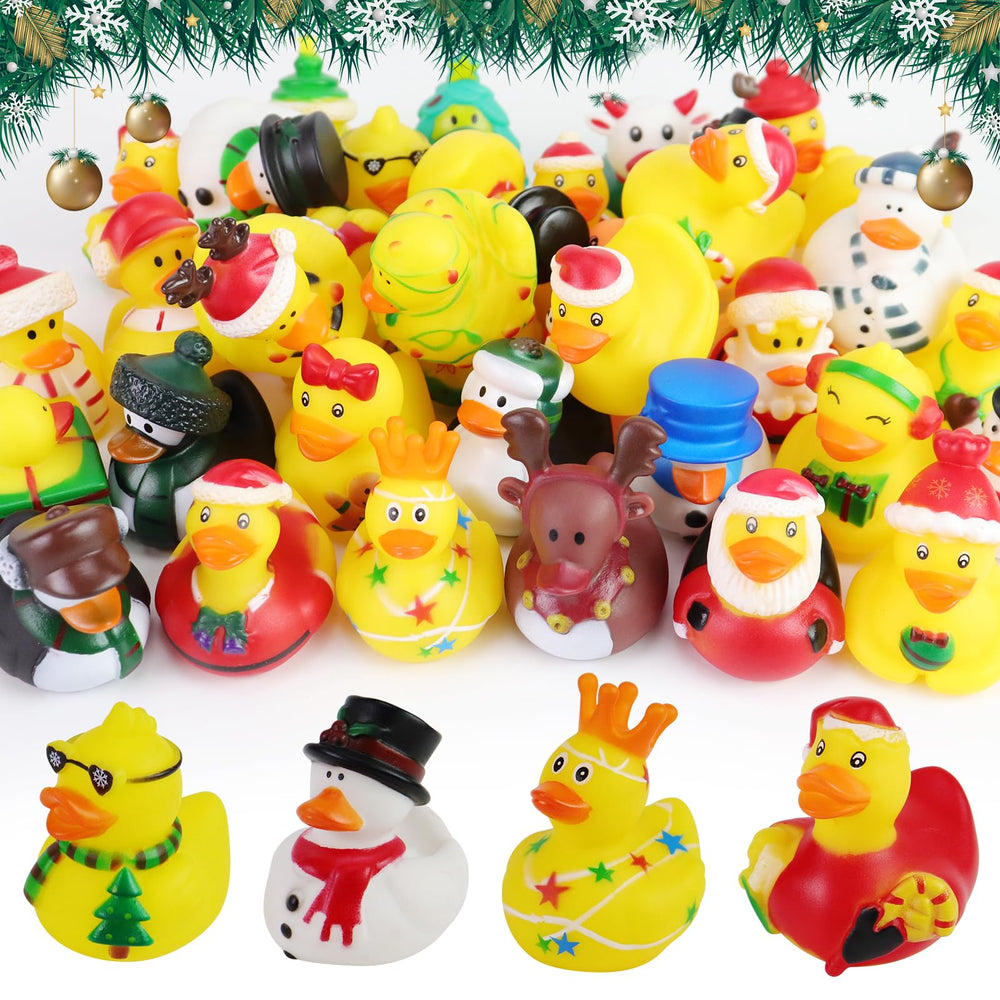Fudragtn Christmas rubber duck scarf, cuddle-worthy ornament for bath time and shelves.