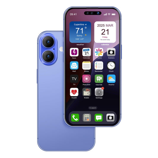 FufoneUS dummy phone blue rainbow front for safe pretend play