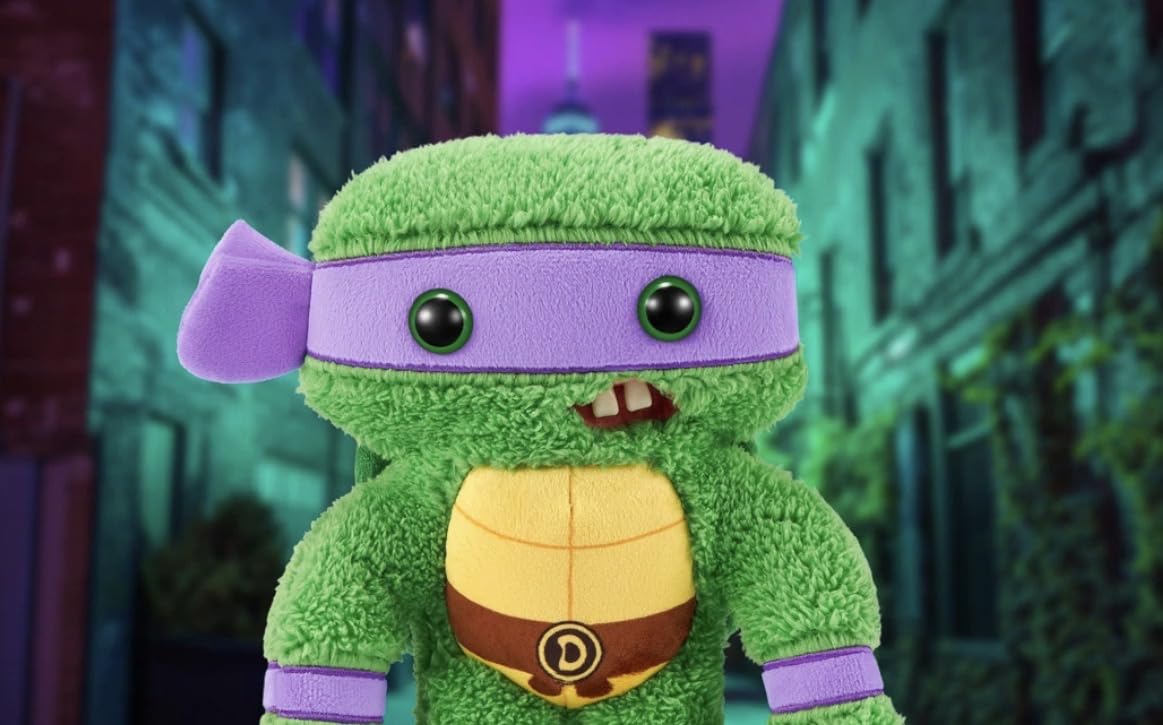 Fuggler Donatello green plush, a quirky ninja turtle collectible.