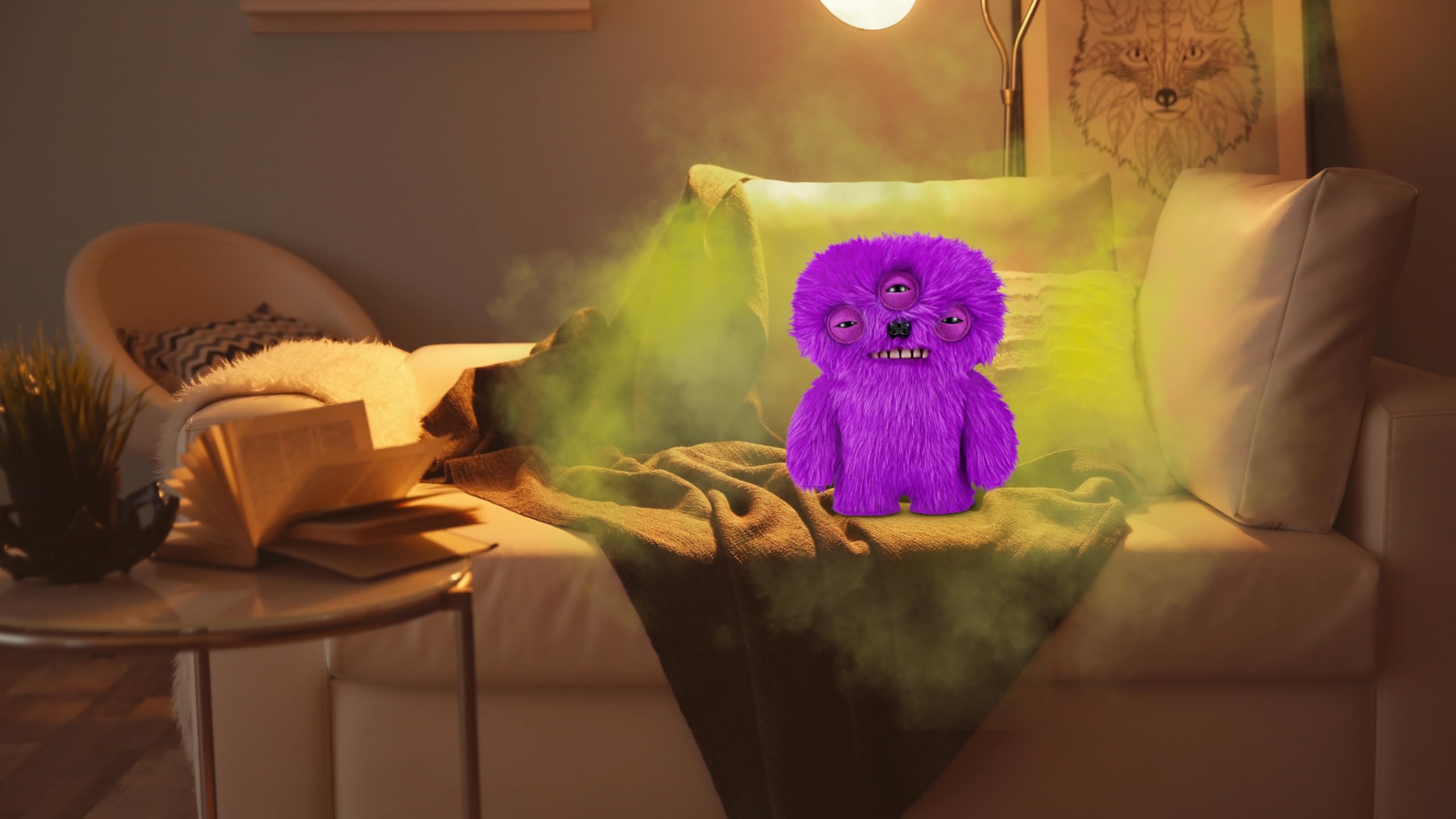 Fuggler Fart Face plush, group display, great for collections.