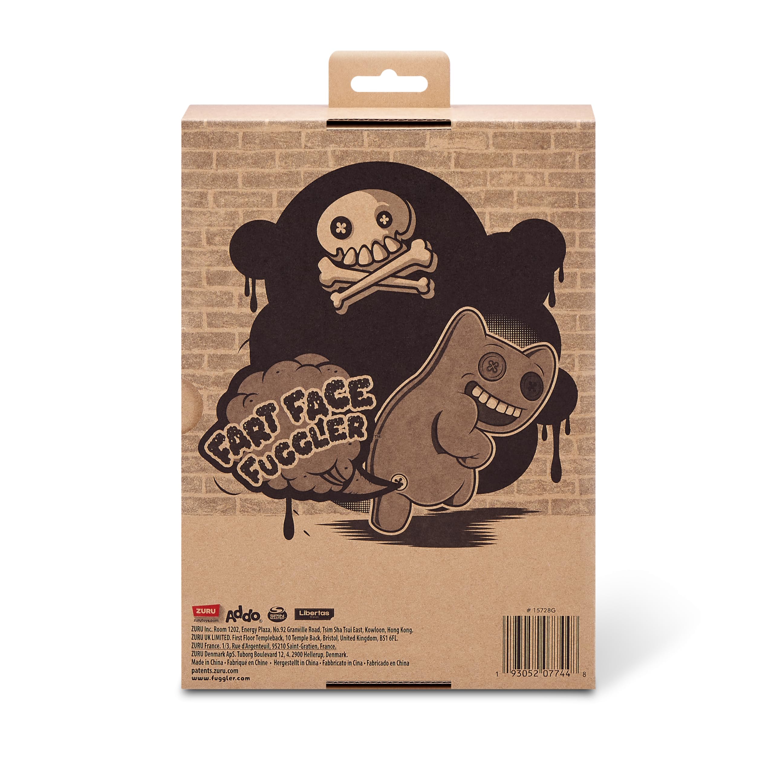Fuggler Fart Face plush, packaging view, ready for gifting.