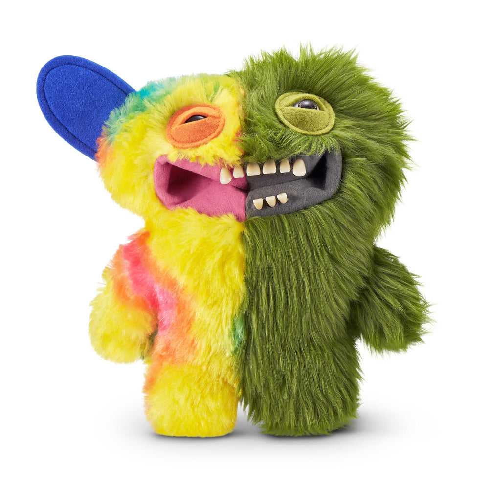 Fuggler Grinnero McGoo plush front view in green and multi colors for display