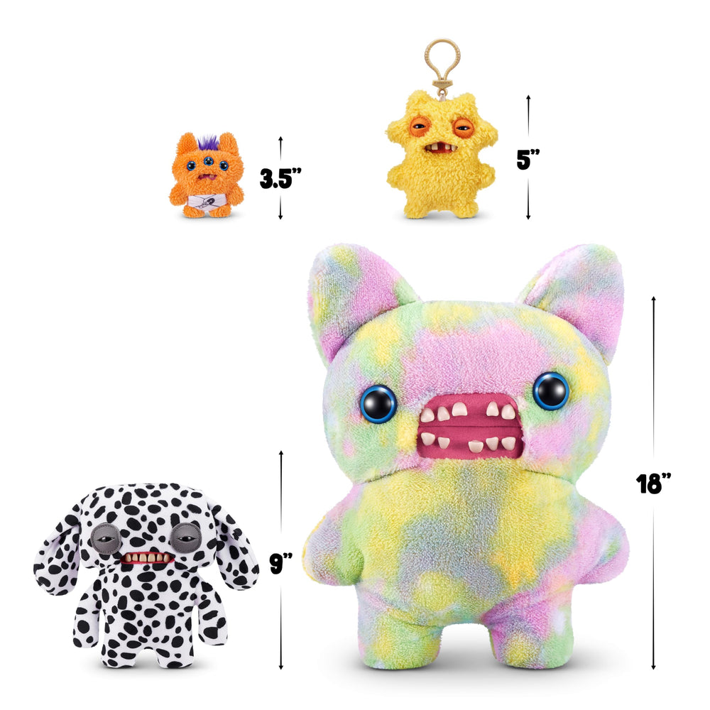 Fuggler human-like teeth plush features a distinctive smile for display.