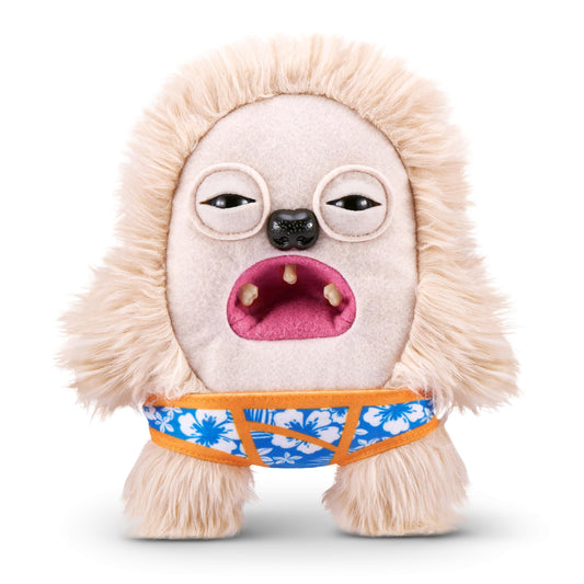 Fuggler Vacay Vibes Hedge Grog Cream figure with soft plush for collectible fun.