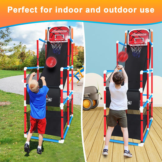Fuilee Arcade Basketball Game Set adjustable height hoop for growing kids