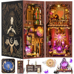 Fuiltee DIY Book Nook Kit features a rotating Tarot wheel for reflective divination moments.