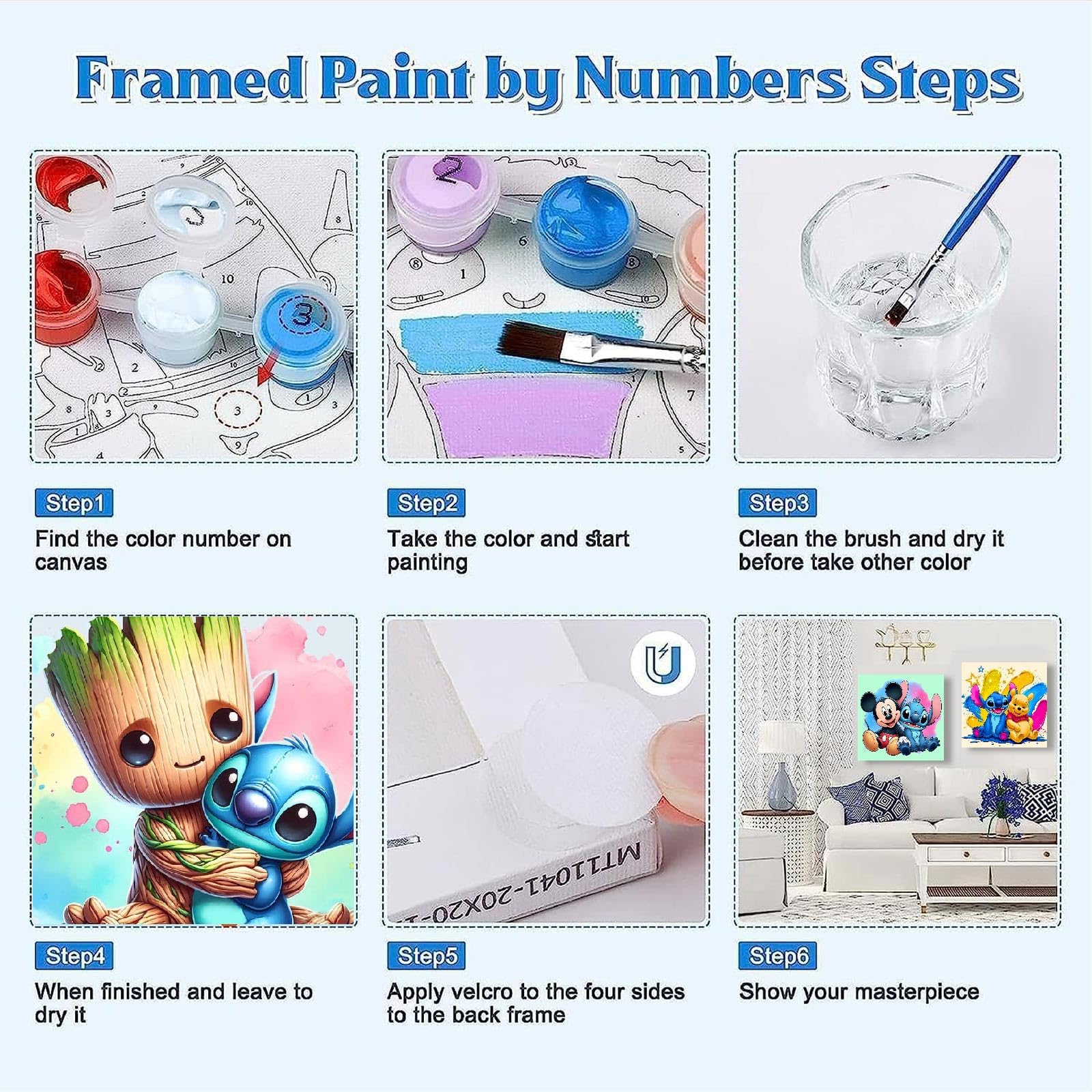 Fuinkqe 8x8 canvas kit for kids ages 8-12.